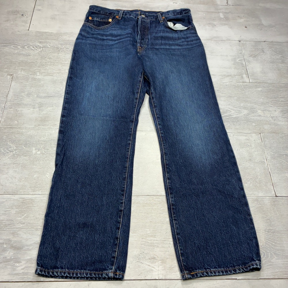 Levis 501 90s Jeans Mens 32x30 Blue Dark Wash Straight Leg Button Fly Premium